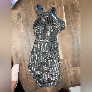Never worn- perfect condition silver beaded & sequins Jovani cocktail